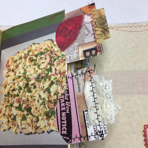 Writing Junk Journal Vintage Style Fabric Cover Diary Includes Ephemera No 6 u - Picture 6 of 10